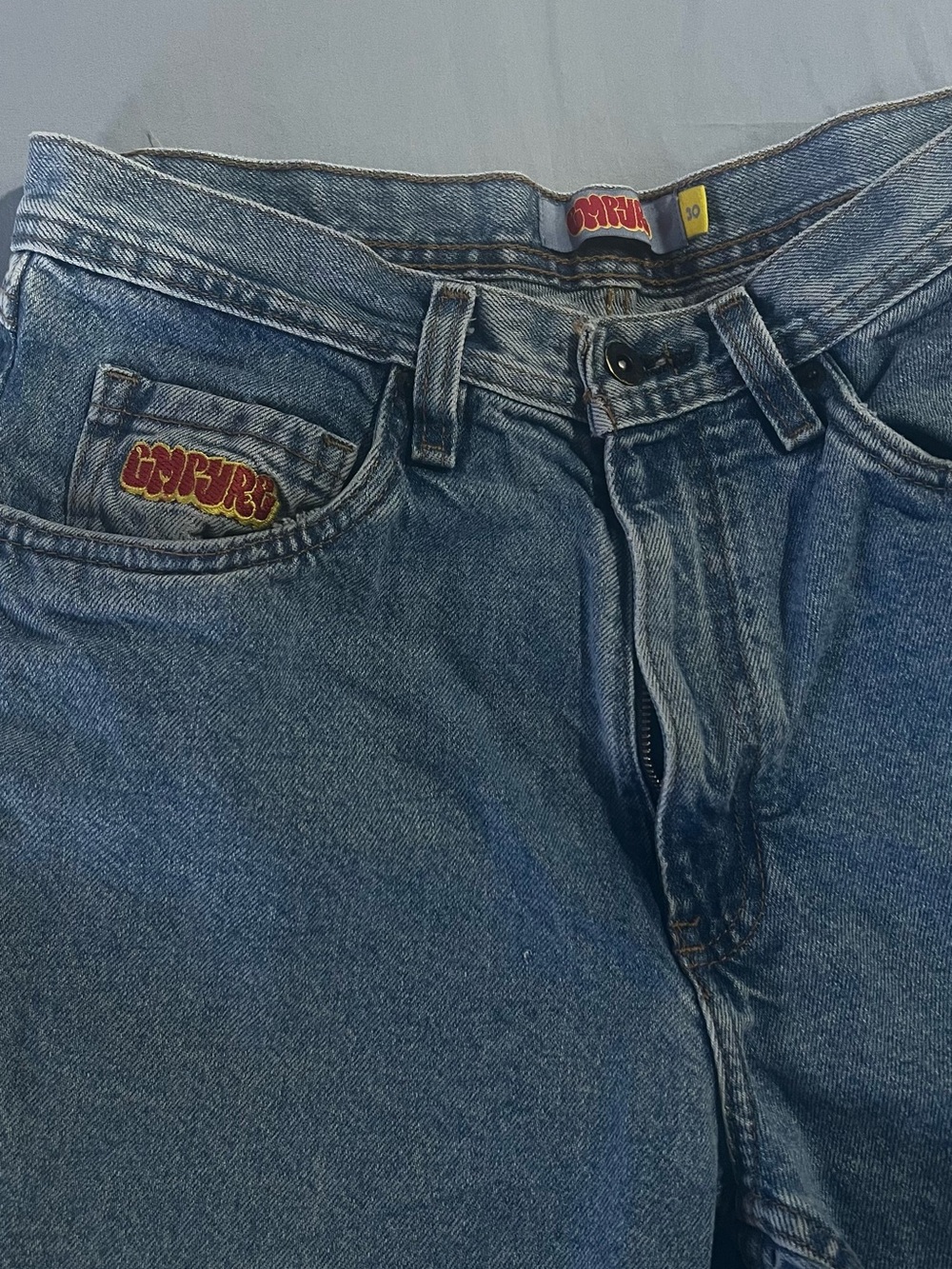 Empyre Light Blue Denim Relaxed Fit Jean Shorts - Picture 2 of 3
